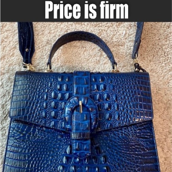 💙HEAD TURNER💙‼️‼️‼️price is firm‼️‼️‼️Brahmin Gabriella blue satchel - Picture 3 of 11